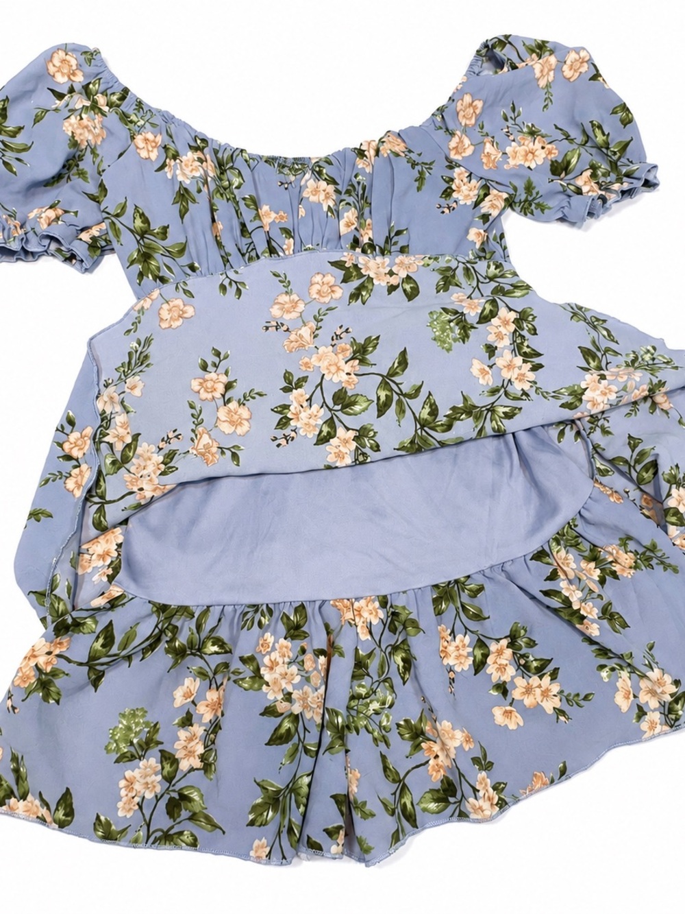 Inspired Hearts floral-print puff-sleeve romper shorts set medium - Picture 4 of 10